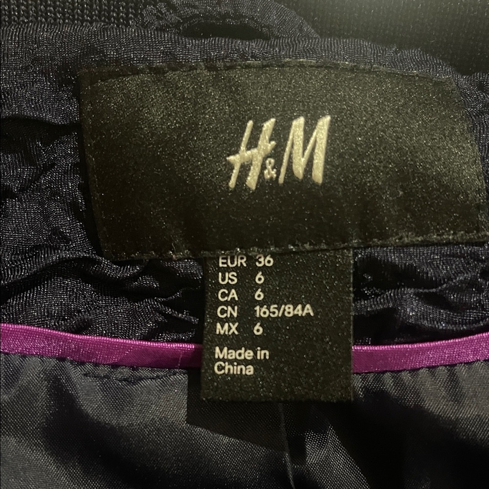H&M Black Jacket with Purple Trim